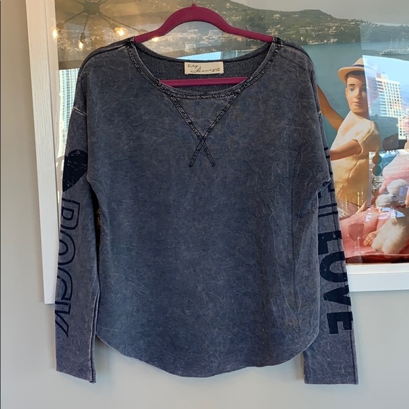 💕HP💕Vintage Havana blue long sleeve top - Picture 3 of 12